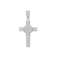 Sterling Silver St. Benedict Crucifix Pendant Necklace (1.10