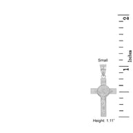 Sterling Silver St. Benedict Crucifix Pendant Necklace (1.10