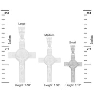 Sterling Silver St. Benedict Crucifix Pendant Necklace (1.10