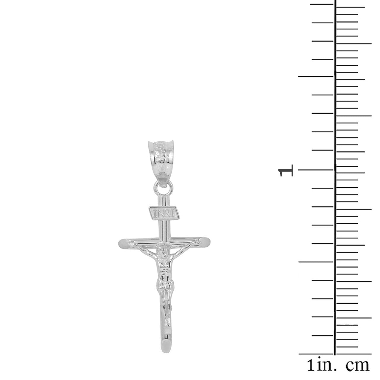 Sterling Silver Solid Cross Pendant Necklace ( 1.18