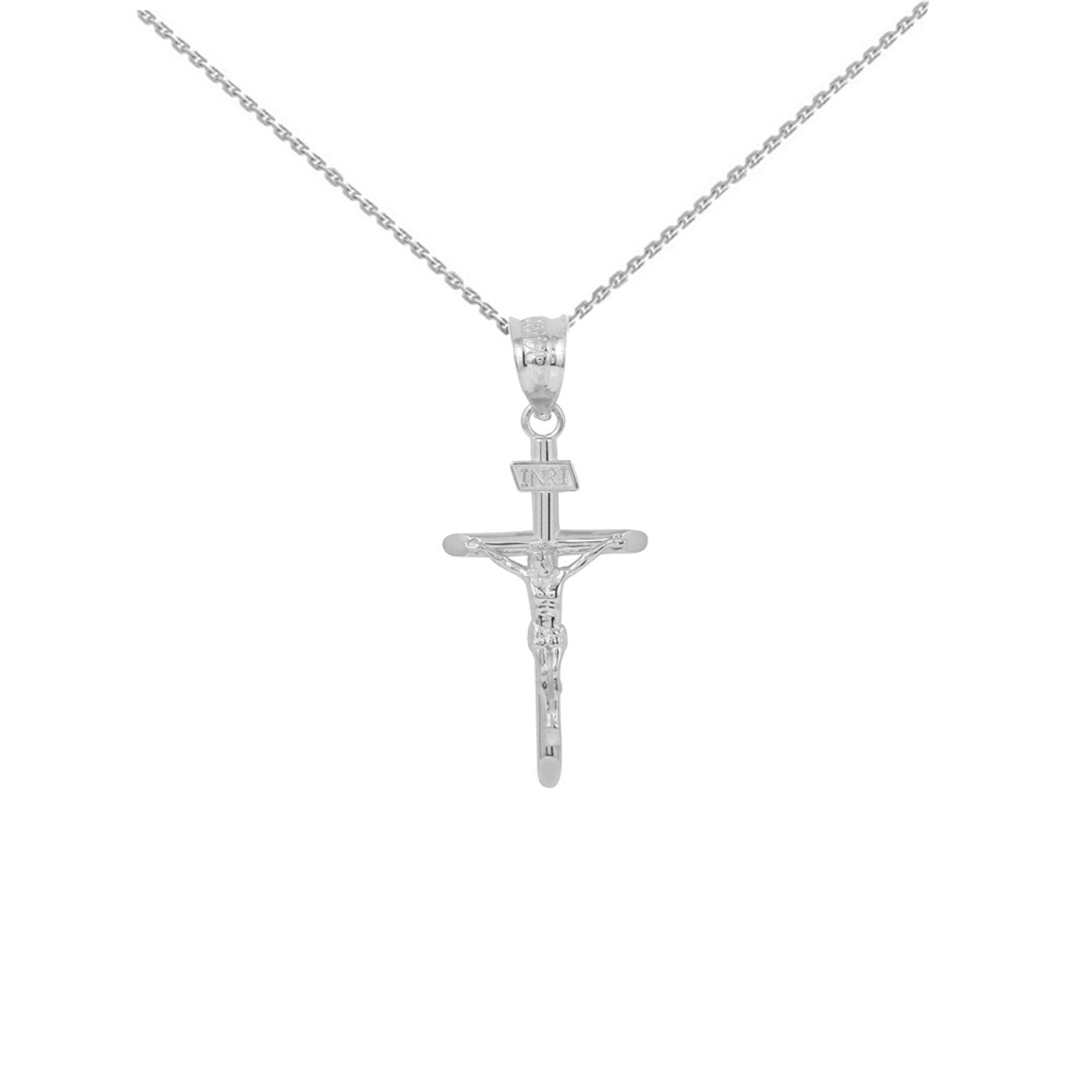 Sterling Silver Solid Cross Pendant Necklace ( 1.18