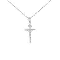 Sterling Silver Solid Cross Pendant Necklace ( 1.18