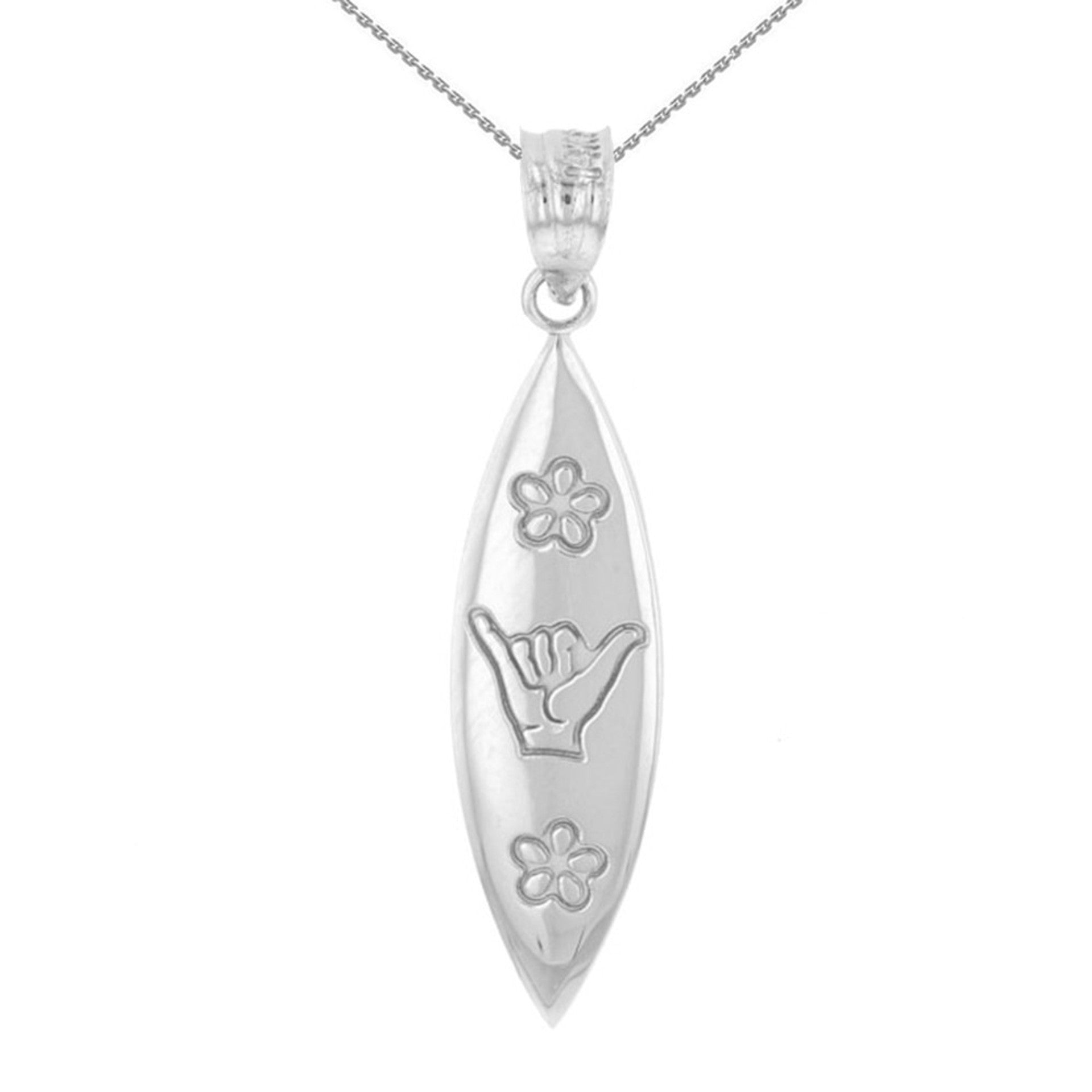 Solid Gold Shaka Hawaiian Hand Sign Pendant Necklace(Available in Yellow/Rose/White Gold)