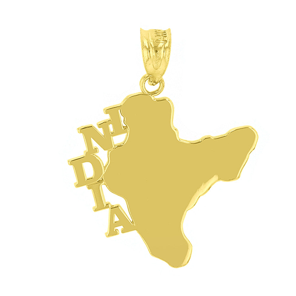 Yellow Gold India Country Pendant Necklace