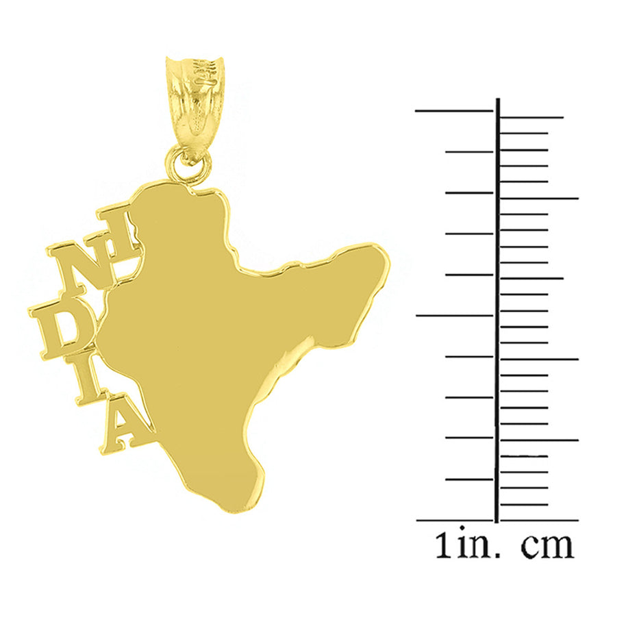 Yellow Gold India Country Pendant Necklace