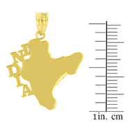 Yellow Gold India Country Pendant Necklace