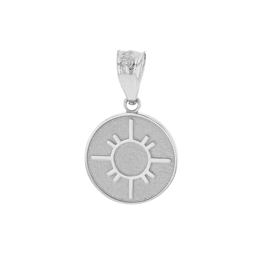 .925 Sterling Silver Native American Geometric Sun Symbol Dainty Disc Medallion Pendant Necklace