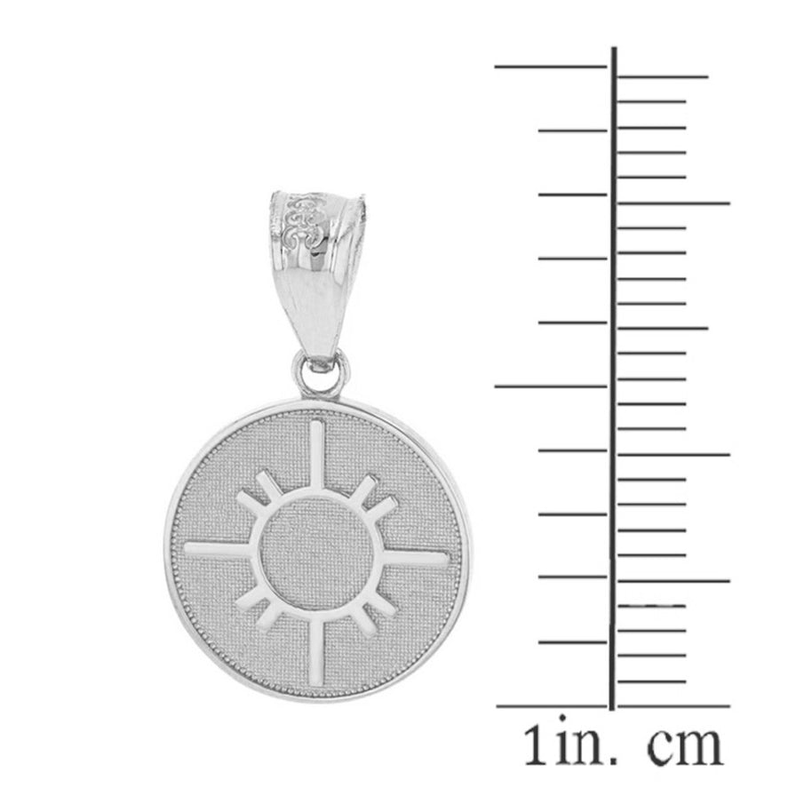 Native Sun Disc .925 Sterling Silver Native American Geometric Sun Symbol Dainty Disc ...