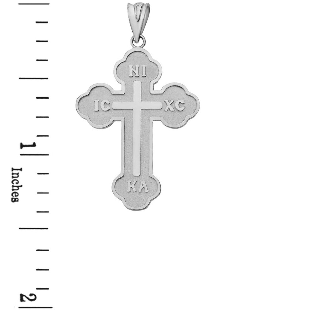 Gold Large Saint Nicholas Greek Orthodox Russian Cross Pendant Necklace(Available in Yellow/Rose/White Gold)