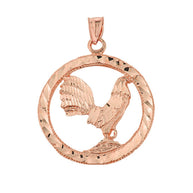 Gold Rooster Pendant (Available In Yellow/Rose/White Gold)