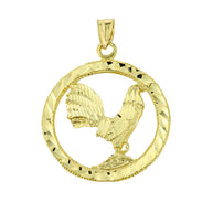Gold Rooster Pendant (Available In Yellow/Rose/White Gold)