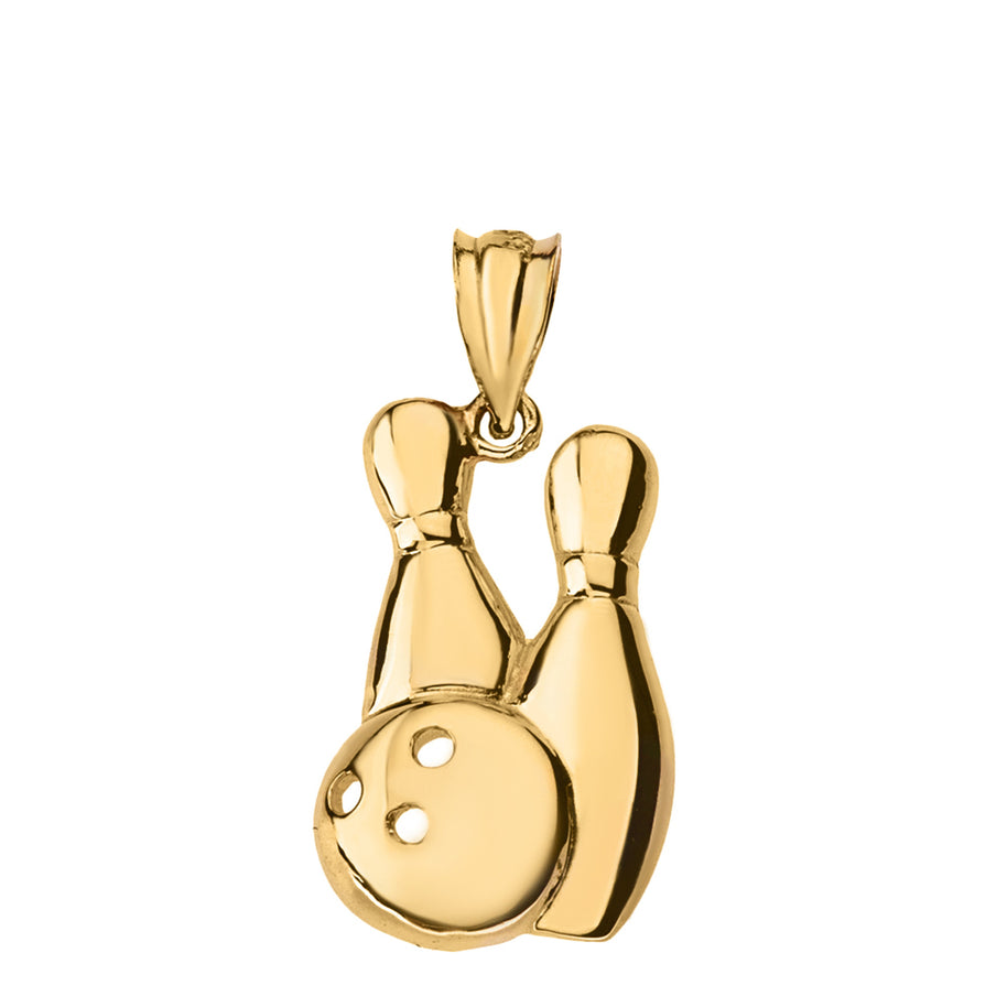 Bowling Pendant Necklace in Solid Gold (Yellow/Rose/White)