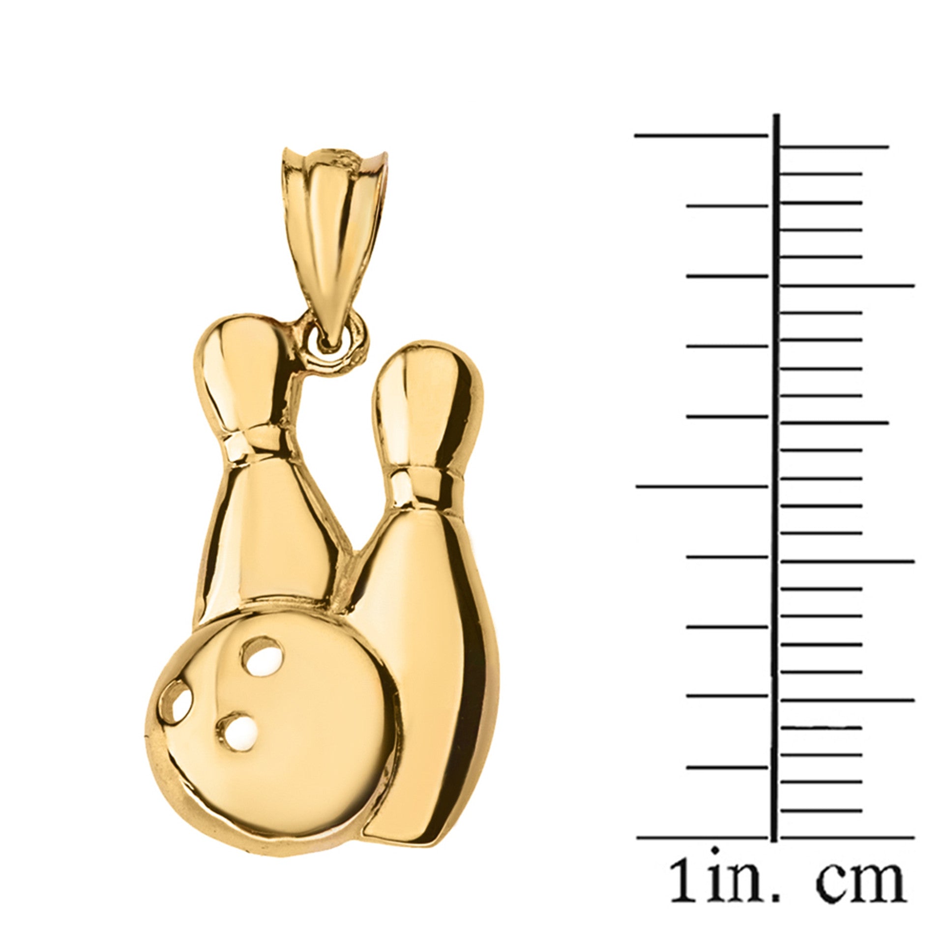 Bowling Pendant Necklace in Solid Gold (Yellow/Rose/White)