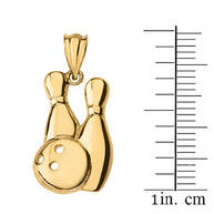 Bowling Pendant Necklace in Solid Gold (Yellow/Rose/White)