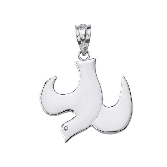 .925 Sterling Silver Holy Spirit Dove Pendant Necklace