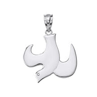 .925 Sterling Silver Holy Spirit Dove Pendant Necklace