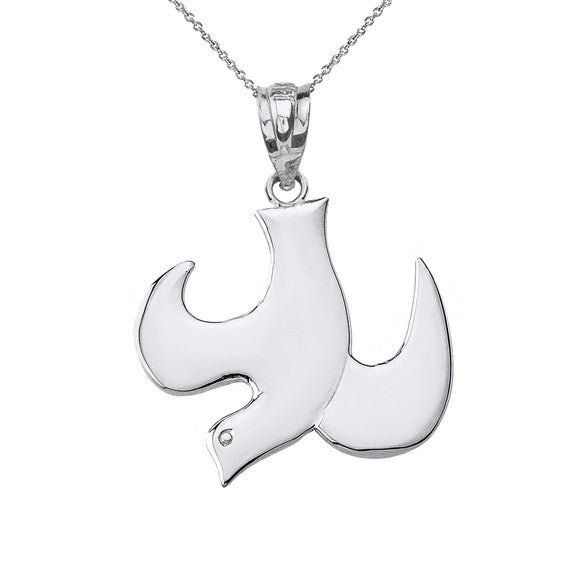 .925 Sterling Silver Holy Spirit Dove Pendant Necklace