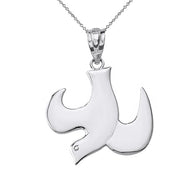 .925 Sterling Silver Holy Spirit Dove Pendant Necklace