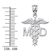 Sterling Silver CZ Medical Doctor Pendant Necklace