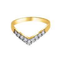 Two-Tone Gold Cubic Zirconia Chevron Ring (Available in Two-Tone/Yellow/Rose/White Gold)