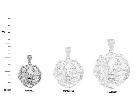 Lion King Head Pendant Necklace in .925 Sterling Silver (Small)