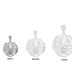 Lion King Head Pendant Necklace in .925 Sterling Silver (Small)