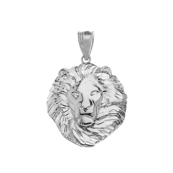 Lion King Head Pendant Necklace in .925 Sterling Silver (Small)