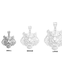 Roaring Tiger Pendant Necklace in .925 Sterling Silver (Small)