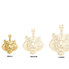 Roaring Tiger Pendant Necklace in Gold (Small) 1.03 in. (Yellow/Rose/White)