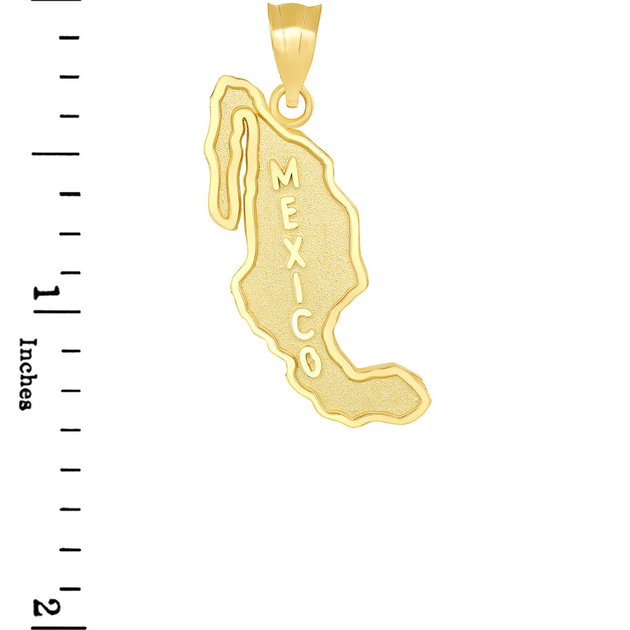Gold Mexico Map Pendant Necklace (Available in Yellow/Rose/White Gold)