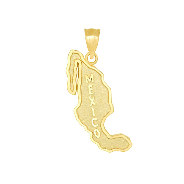 Gold Mexico Map Pendant Necklace (Available in Yellow/Rose/White Gold)