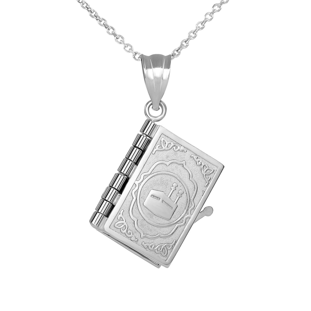 3D Moveable Koran Pendant Necklace in .925 Sterling Silver