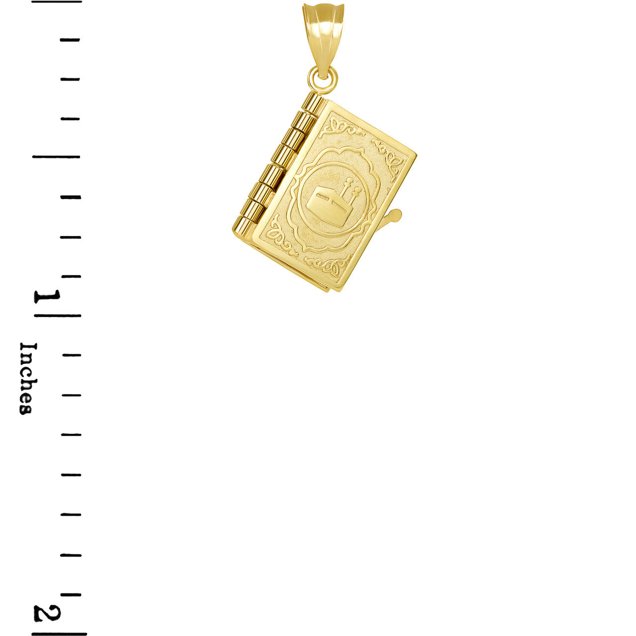Gold 3D Moveable Koran Pendant Necklace (Available in Yellow/Rose/White)