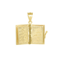 Gold 3D Moveable Koran Pendant Necklace (Available in Yellow/Rose/White)