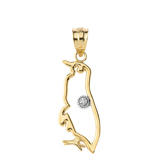 Gold Diamond Penguin Pendant Necklace (Available in Yellow/Rose/White Gold)