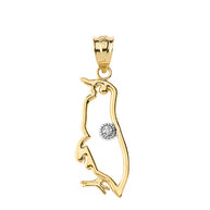 Gold Diamond Penguin Pendant Necklace (Available in Yellow/Rose/White Gold)
