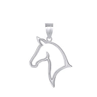 Gold Stallion Horse Head Pendant Necklace (Available in Yellow/Rose/White Gold)