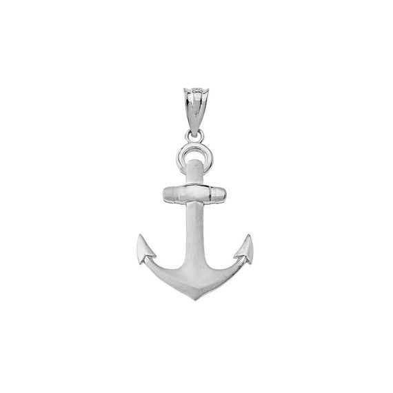 Sterling Silver Nautical Anchor Pendant Necklace
