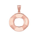 Solid Gold Life Buoy Pendant Necklace (Available in Yellow/Rose/White Gold)