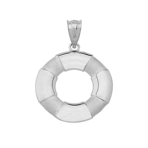 Solid Gold Life Buoy Pendant Necklace (Available in Yellow/Rose/White Gold)
