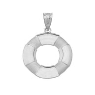 Solid Gold Life Buoy Pendant Necklace (Available in Yellow/Rose/White Gold)