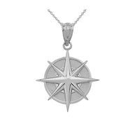 Gold Compass Pendant Necklace (Available in Yellow/Rose/White Gold)
