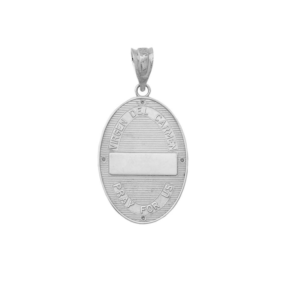 Virgen Del Carmen Engravable Pendant Necklace in Sterling Silver