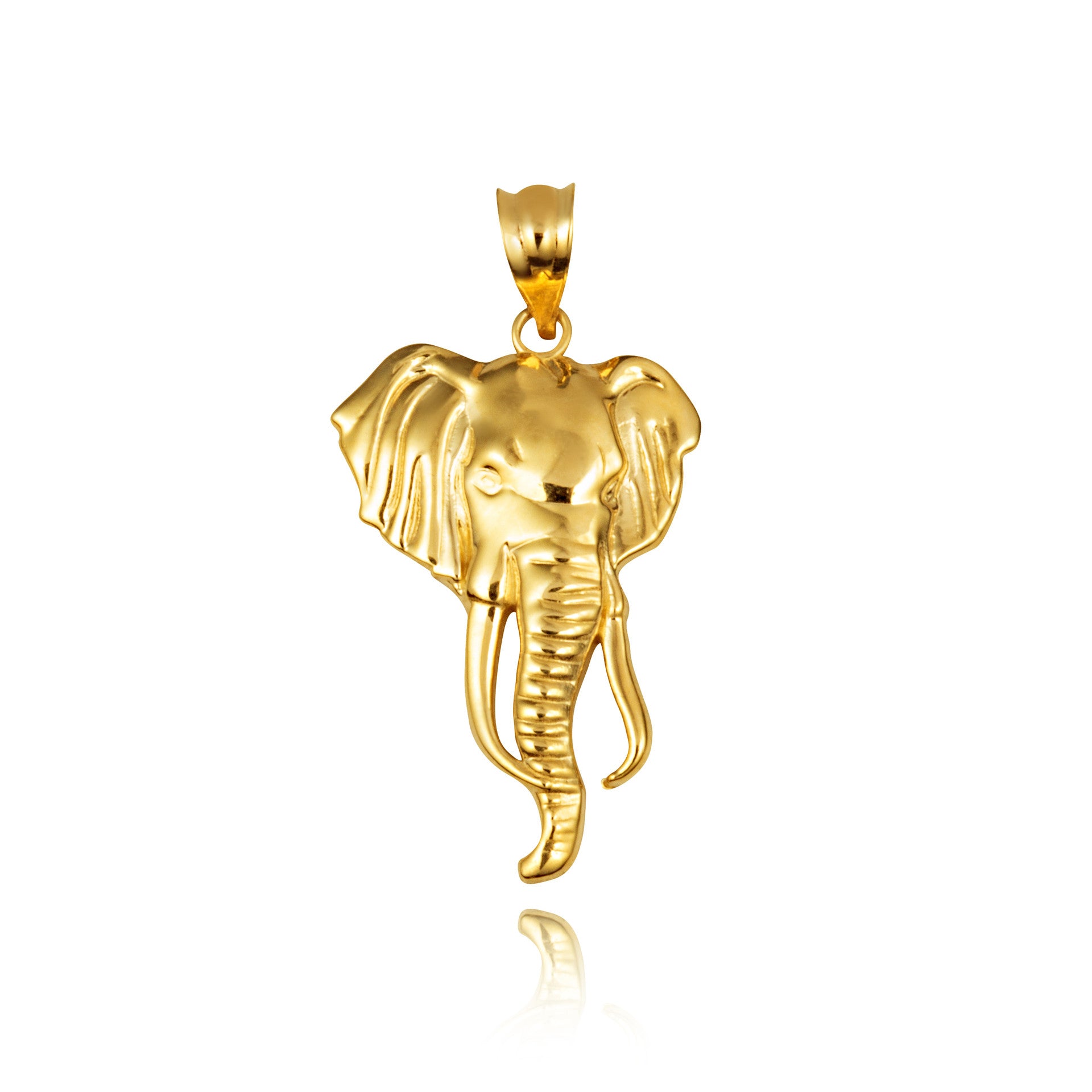 Gold Elephant Animal Pendant Necklace (Available in Yellow/Rose/White Gold)