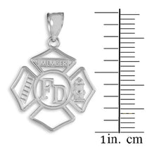 Sterling Silver Fireman Open Badge Pendant