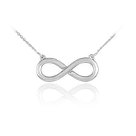 14K Polished Solid Gold Infinity Pendant Necklace (Available in Yellow Gold, Rose Gold, White Gold)