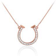 14K Gold Diamond Horseshoe Necklace (Available in Yellow/Rose/White Gold)