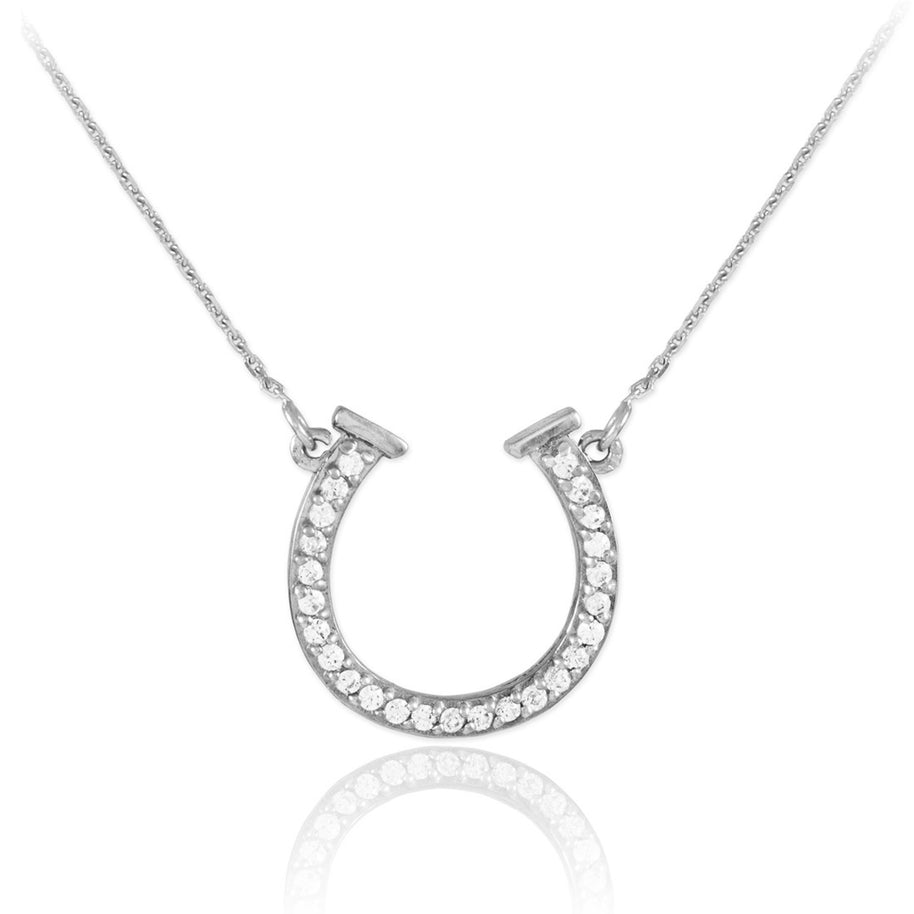 14K Gold Diamond Horseshoe Necklace (Available in Yellow/Rose/White Gold)
