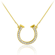 14K Gold Diamond Horseshoe Necklace (Available in Yellow/Rose/White Gold)
