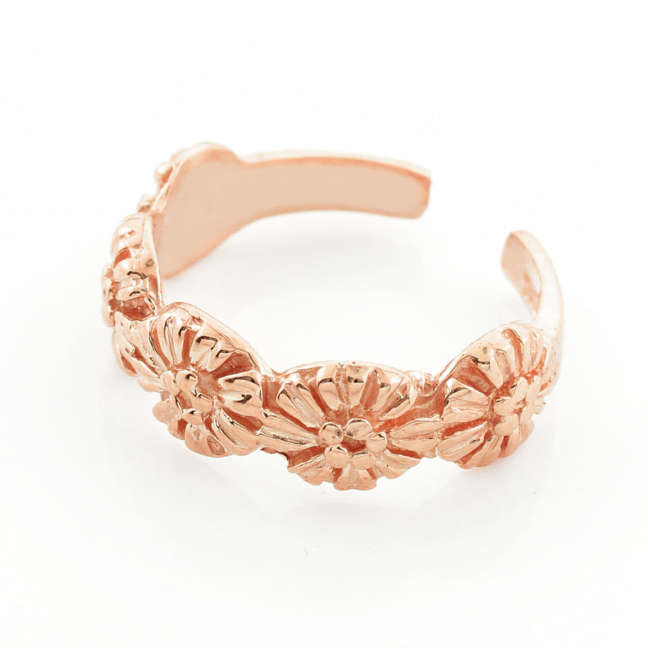 Gold Floral Toe Ring(Available in Yellow/Rose/White Gold)